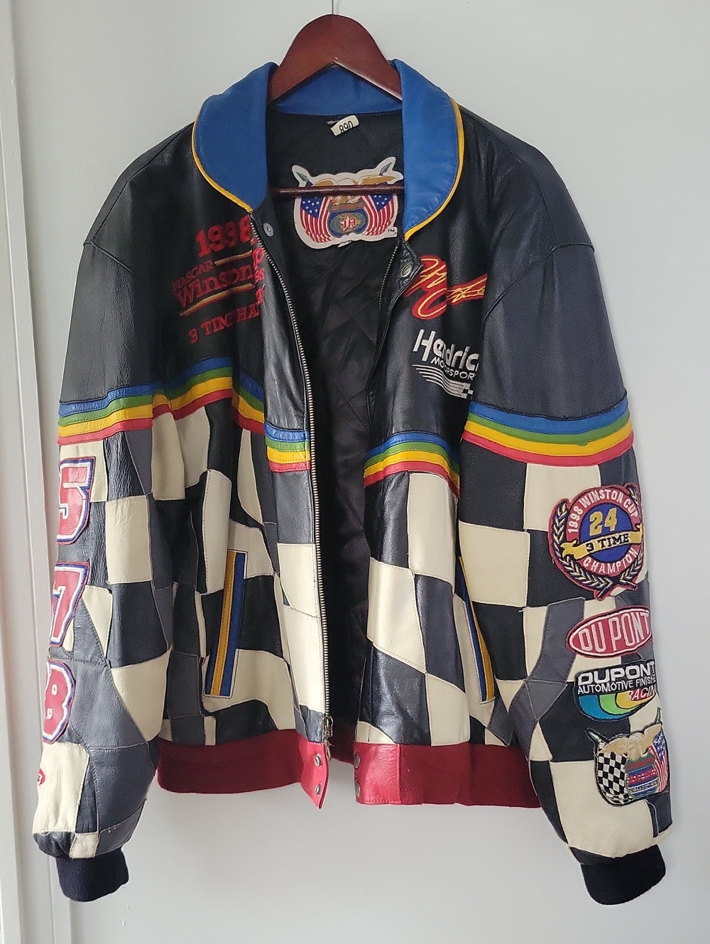 Vtg 1998 Jeff Hamilton NASCAR Jeff Gordon Winston Cup Leather Jacket Size M